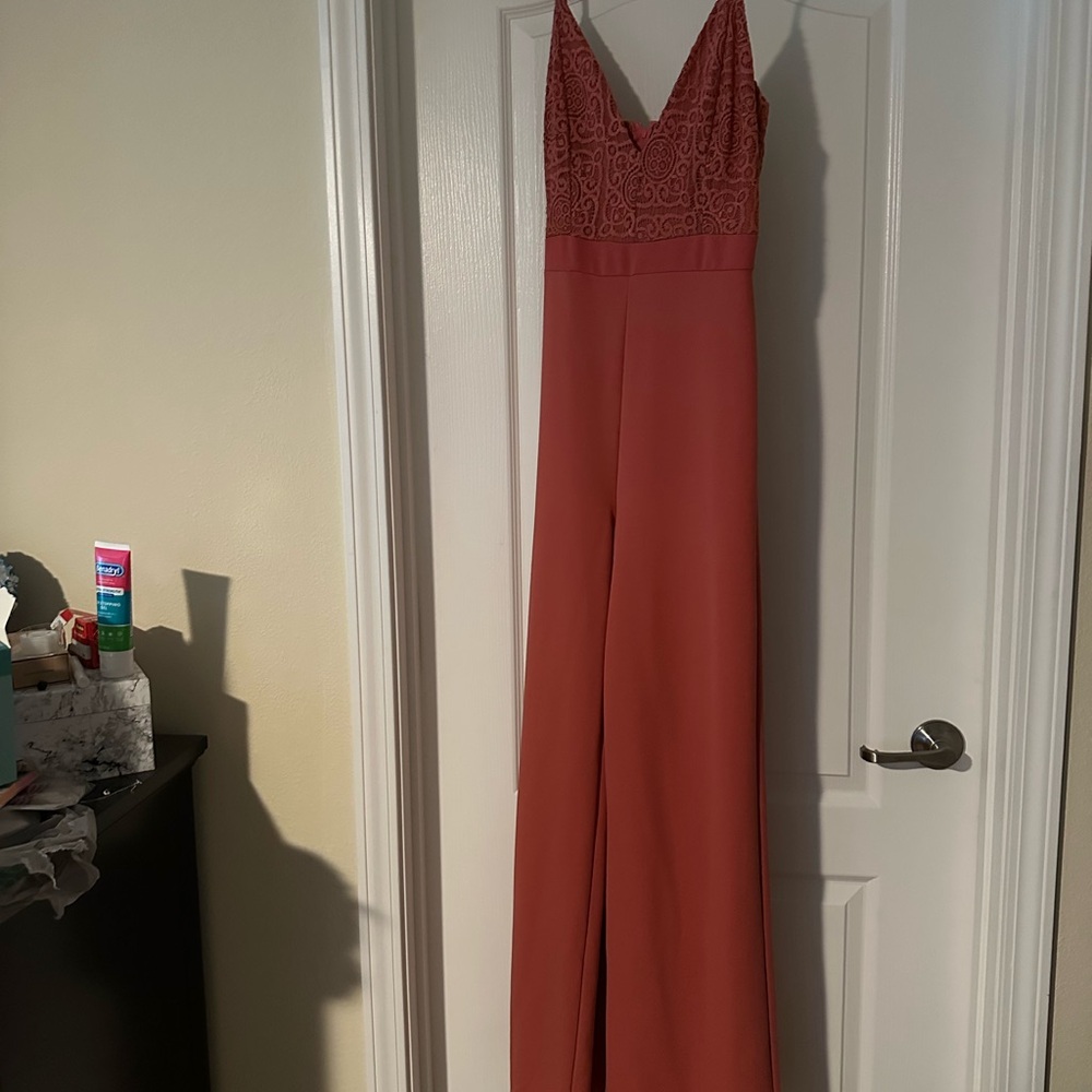 Windsor Coral Lace Jumpsuit